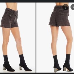 NWT CHASER Vintage High-rise Braided-waist Shorts  - Size M